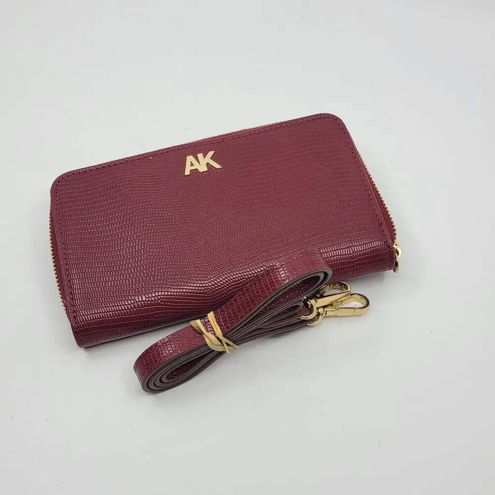 Anne Klein crossbody wallet purse red maroon new no tags